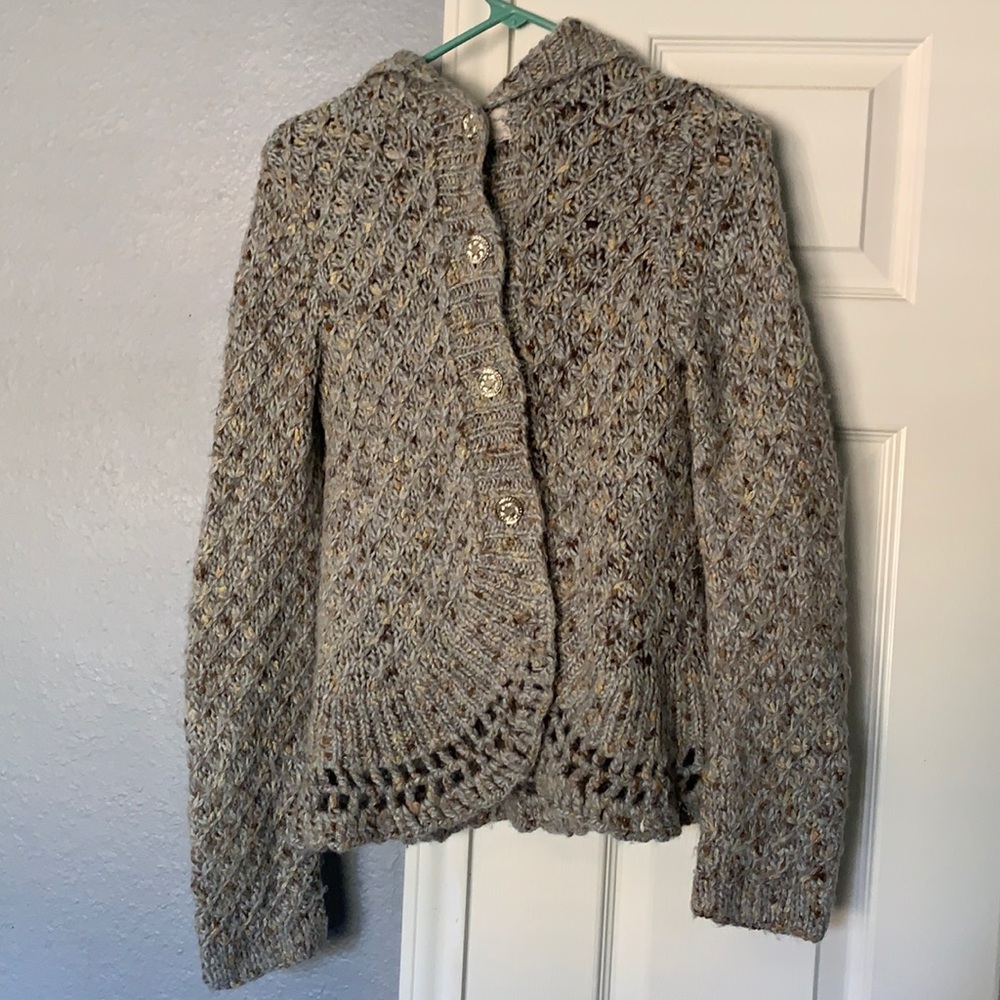 Rebecca Taylor Hooded Button Up Cardigan